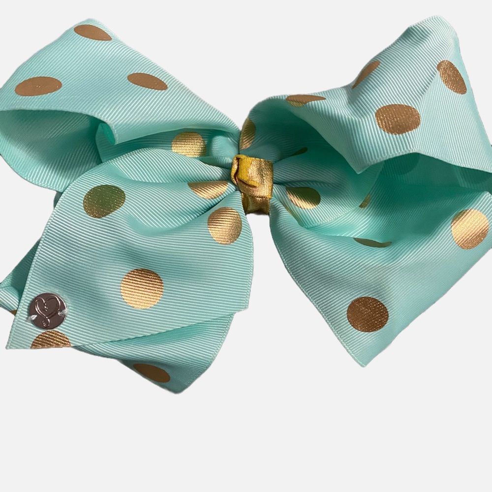 JoJo Siwa Signature Large Cheer Hair Bow-teal/gold